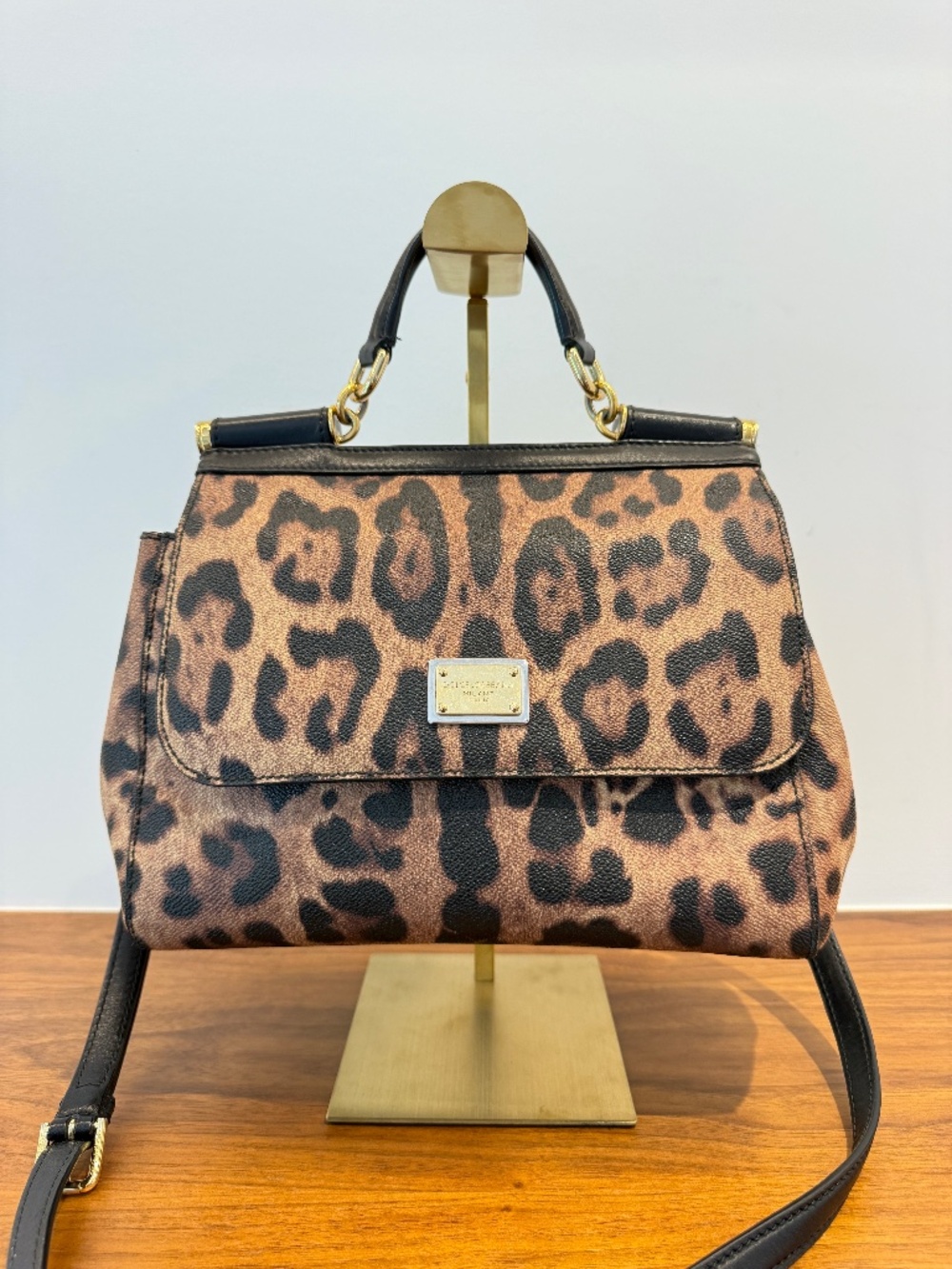 Dolce & Gabanna Leopard Print Sicily Handbag